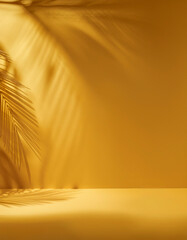 Wall Mural - abstract yellow color gradient studio background for product presentation. empty room with shadows o
