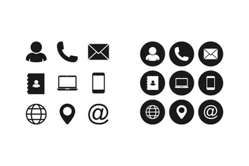 contact us icon vector. web icon vector. business card contact information icon.