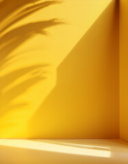 Wall Mural - abstract yellow color gradient studio background for product presentation. empty room with shadows o