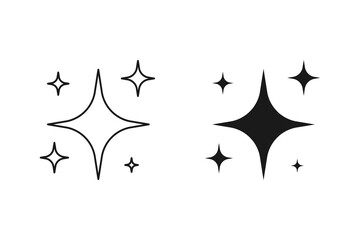 shine and sparkle stars icon on light background. clean symbol. bright, star, lightning, astronomy, 