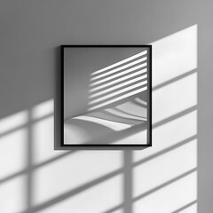 Canvas Print - A modern wall poster, framed in black, isolated on a white surface with soft shadows.,Modern Art Print with Black Frame, Isolated on White Surface