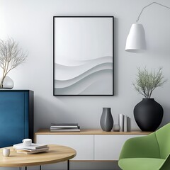 Canvas Print - A modern wall poster, framed in black, isolated on a white surface with soft shadows.