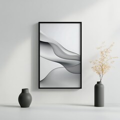 Canvas Print - A modern wall poster, framed in black, isolated on a white surface with soft shadows.