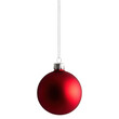 © STOCK IMAGES STALL - Red Christmas ornament on silver string against transparent background, Christmas bauble, transparent image, png
