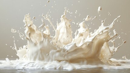 Wall Mural - Milk Splash: Creamy White Liquid Explosion