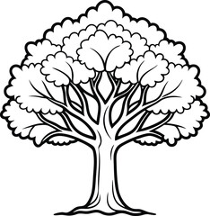 Oak tree icon isolated on white background.