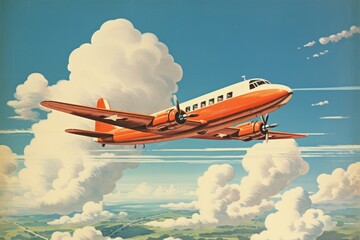 Canvas Print - Aircraft airplane airliner vehicle.