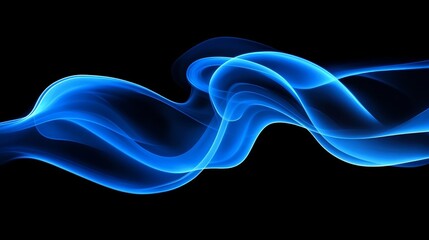 Poster - Flowing abstract waves on a black background. Stock photo, royalty-free.