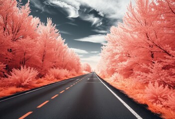 Canvas Print - creative Infrared Roadscape Capture a road in infrared revealing