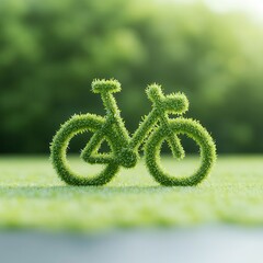 Wall Mural - Green Bicycle Symbol.