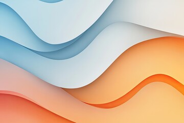 Wall Mural - abstract wavy patterns in soft blue and orange hues create a soothing backdrop for design projects a