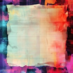Wall Mural - Colorful abstract background featuring a textured frame for creative designs and art projects.