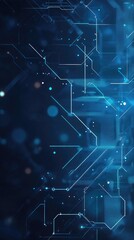 Wall Mural - futuristic abstract background with blue circuit patterns and glowing dots, perfect for technology a