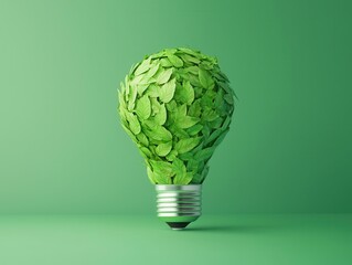 Sticker - Green Energy Light Bulb Concept.