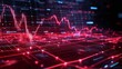 © Tackey - Abstract data visualization with red graphs and digital elements on a dark background, representing financial analysis.