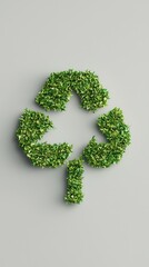 Wall Mural - Green Recycling Symbol Made of Leaves.