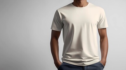 white t shirt on a person mockup