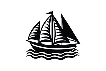 Wall Mural - Sailboat vector silhouette