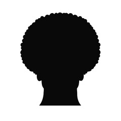 Modern Afro-Style Man in Glasses Silhouette Vector