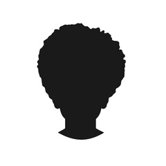 Modern Afro-Style Man in Glasses Silhouette Vector