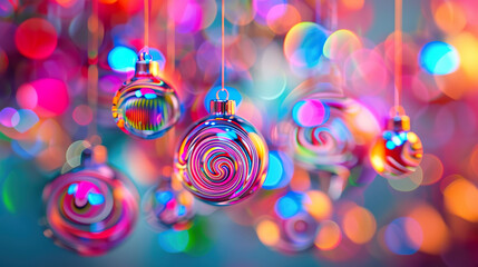 Psychedelic Swirl Christmas Ornaments