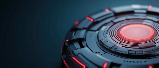 Closeup of futuristic digital lock, holographic keycard access, scifi design