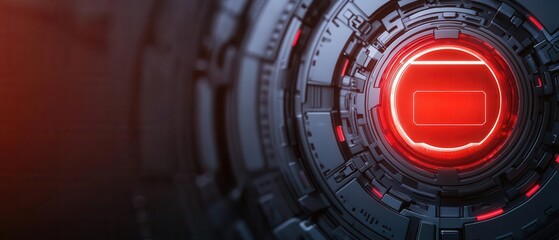 Closeup of futuristic digital lock, holographic keycard access, scifi design