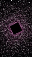 Wall Mural - abstract space tunnel with a square surrounded by millions of shining particles. motion. rotating bl