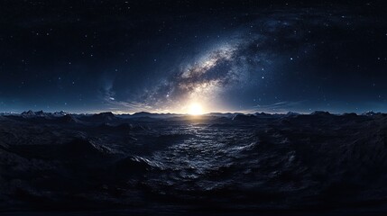 Milky Way over a Rocky Landscape