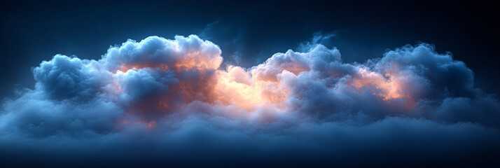 Canvas Print - Dramatic clouds lit from below with warm light.