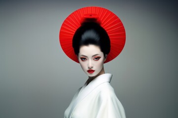 Canvas Print - Geisha portrait costume fashion.