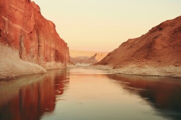 Canvas Print - River landscape mountain outdoors.