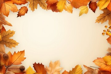 Poster - Autumn leaves frame background