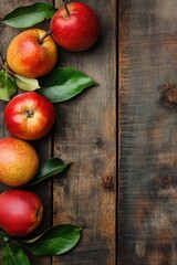 Canvas Print - Pear fruit with leaf over texture background