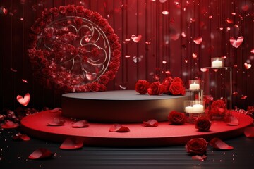 Wall Mural - Love background rose circle flower.