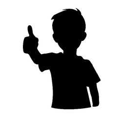 Kid’s Thumbs Up Gesture Silhouette Vector Illustration Transparent Background