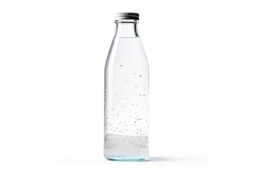 A clear plastic bottle filled with raindrops