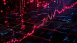 © Tackey - Dynamic financial graph with red lines on a digital background representing market trends and analysis.