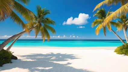 beach with palm trees