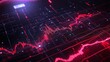 © Tackey - Futuristic data visualization with neon red graph on a dark background, showcasing modern analytics and trends.