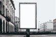 © Vii - A blank billboard on a city street, ideal for use as a placeholder or to represent an absence of advertisement