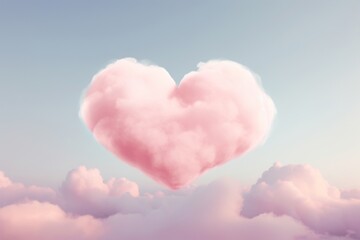 Poster - Heart shaped as a cloud in the pink sky background backgrounds tranquility landscape.