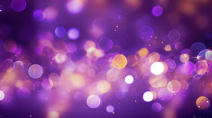 Wall Mural - Blur bookeh colorful lights or flashes on a vivid purple color background