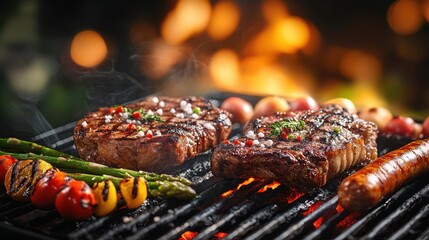 The Grilled Steak and Vegetables