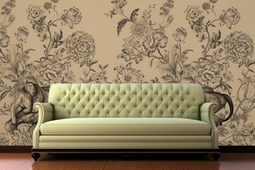 Canvas Print - Flower wall architecture wallpaper.