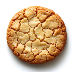 Wall Mural - Butter tasty cookie or biscuit top view isolated on white background