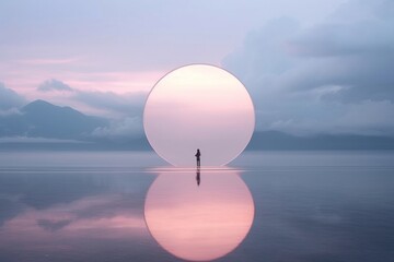 Canvas Print - Photography big circle outdoors horizon scenery.