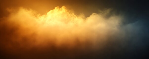 Abstract gradient cloud texture in orange and blue tones, resembling an ethereal sky at dawn or dusk. Applications in backgrounds and design.