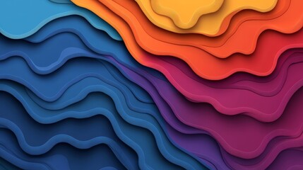 Poster - Colorful gradient wallpaper with wavy shapes