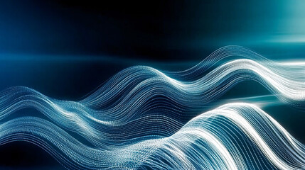 Wall Mural - Abstract Blue and White Waves